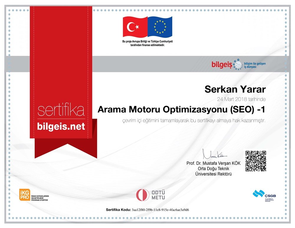 Arama Motoru Optimizasyonu (SEO) - 1